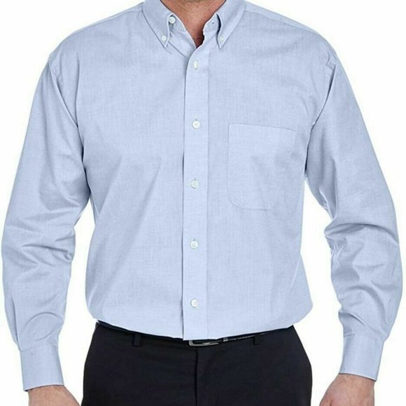 NWT ULTRACLUB PERFORMANCE PINPOINT LONG SLEEVE DRESS SHIRT LARGE LIGHT BLUE - Picture 5 of 9